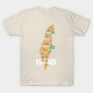 Israel Illustrated Map T-Shirt